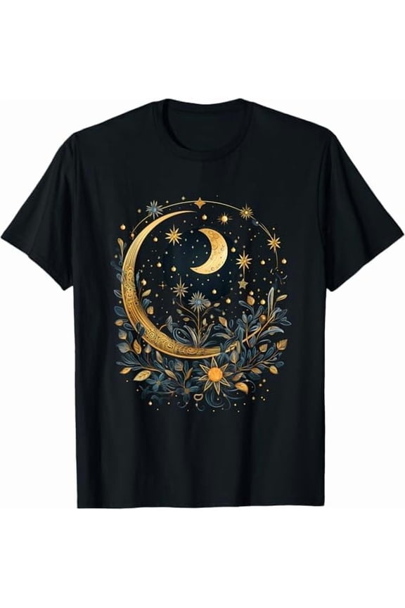 Vintage Astronomy Stars Moon and Sun Gifts Shirts Graphic Tees Men Women Boys Girls Crew Neck Short Sleeve T-Shirt