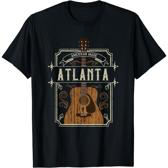 Vintage Atlanta Country Music Guitar Player Souvenirs T-Shirt