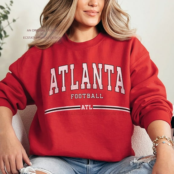 Vintage Atlanta Football Sweatshirt, Atl Shirt, Red Color, Size 2XL
