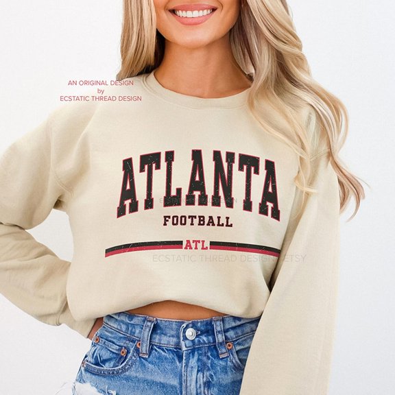 Vintage Atlanta Football Sweatshirt, Atl Shirt, Sand Color, Size S