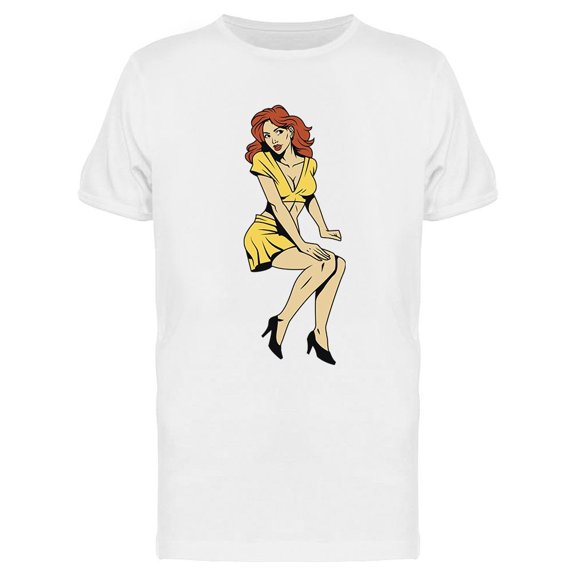 Vintage Attractive Retro Woman T-Shirt Men -Image by Shutterstock, Male Small