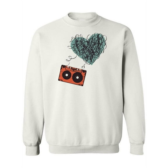 Vintage Audio Cassette Drawing Sweatshirt Women -Image by Shutterstock, Female Large