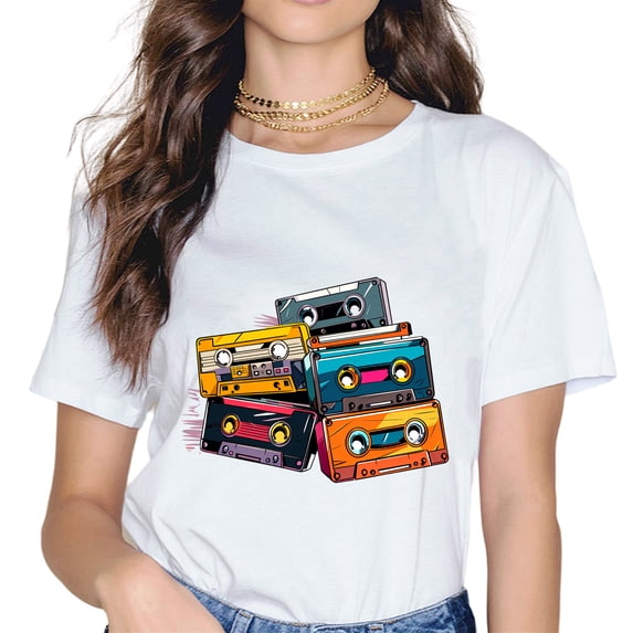 Vintage Audio Cassette T-Shirt 80s 90s Retro