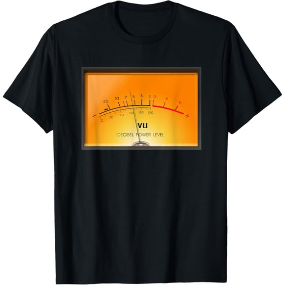 Vintage Audio Engineer Recording Studio Volume VU Meter T-Shirt men and women can wear, black, white, gifts