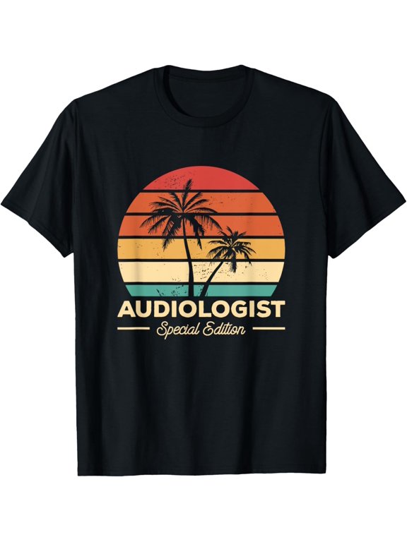 Vintage Audiologist Audiology T-Shirt men and women can wear, black, white, gifts