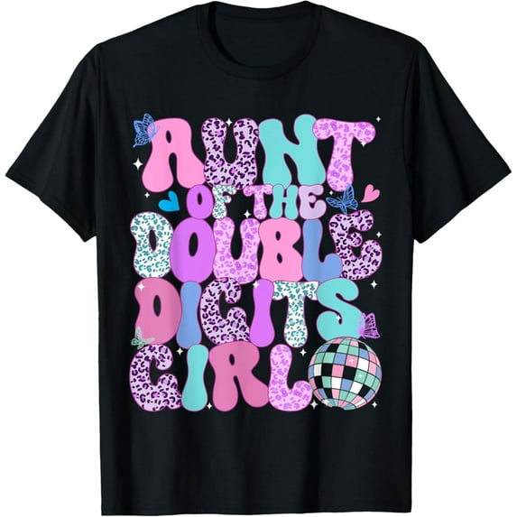 Vintage Aunt Of The Birthday Girl Double Digits Family Party T-Shirt S-5XL - Trending Birrthday Tee Gifts Vintage Tee -Birthday Gifts