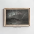 thumbnail image 1 of Vintage Aurora Borealis Print, Northern Lights Wall Art, Moody Landscape, Rustic Ethereal Nature, Night Sky Wall Art Home Decor #1611, Unframed Canvas Size 12x18, 1 of 4