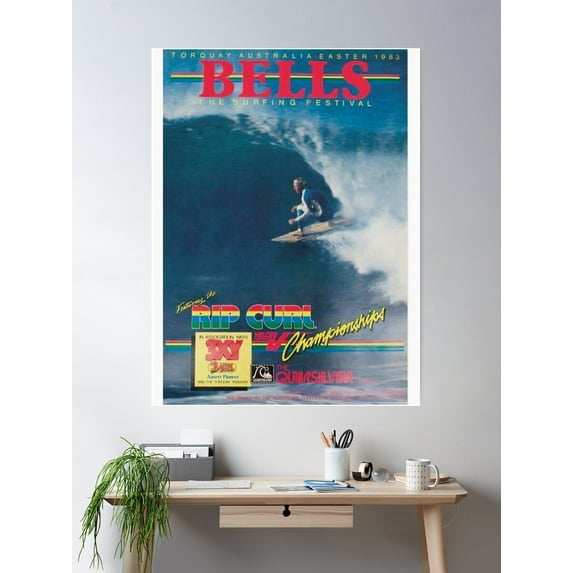Vintage Australia Surfing Poster 1983 Poster Poster Wall Art, Modern Wall Decor For Living Room Bedroom, 24x36 UNFRAMED