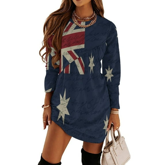 Vintage Australian flag Long Sleeved Dress elegant dress women long dresses