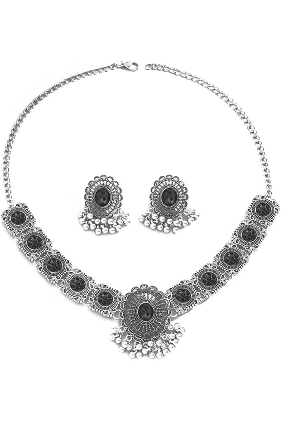 Vintage Austrian Crystal Kundan Necklace Earrings Jewelry Set for Women Bride Indian Traditional Bollywood Statement Choker Punk Pendent Necklaces Stud Tassel Dangling for Wedding Party Prom