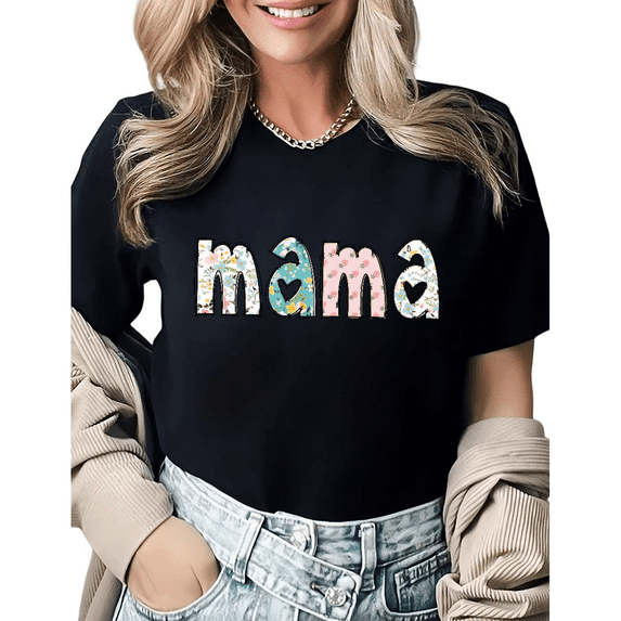 Vintage Autism Support Mom Life Graphic Tees Womans Casual Tshirt Tops Black/White S-5XL
