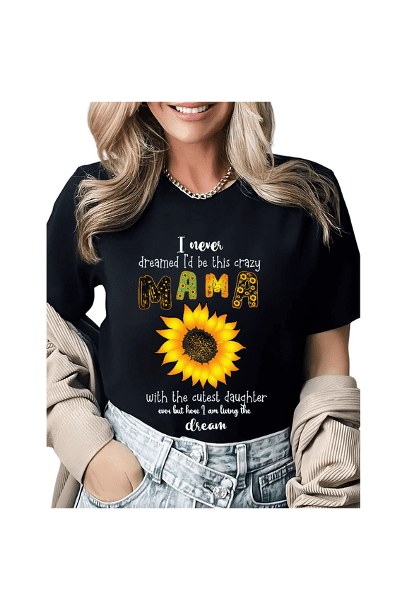 Vintage Autism Support Mom Life Graphic Tees Womans Casual Tshirt Tops Black/White S-5XL