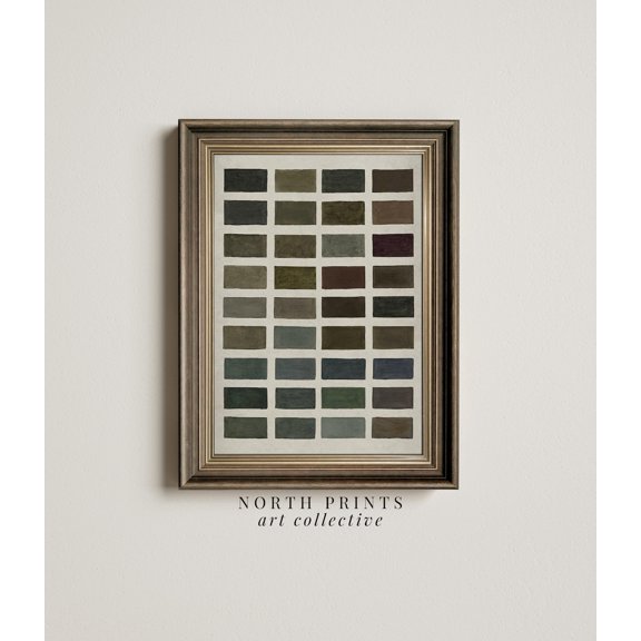 Vintage Autumn Color Chart Unframed Paper Print