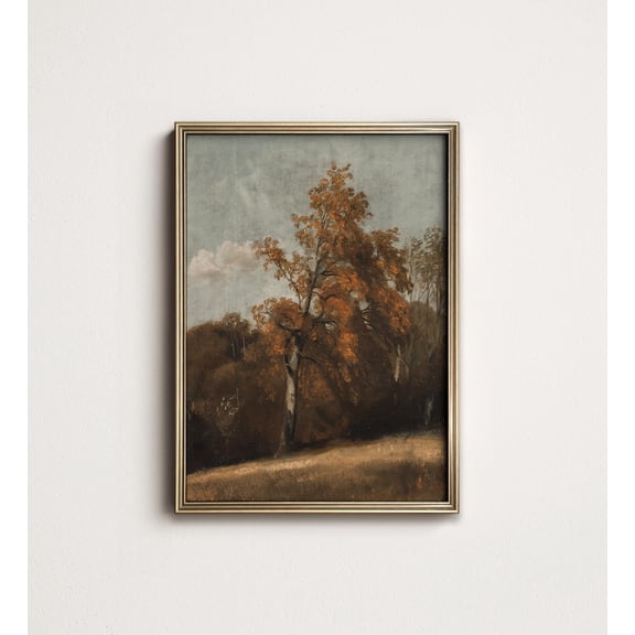 Vintage Autumn Landscape Print: Earthy Rust Fall Decor (Printable) A-31 UNFRAMED Poster, Wall Art for Decor, Present, 8x12