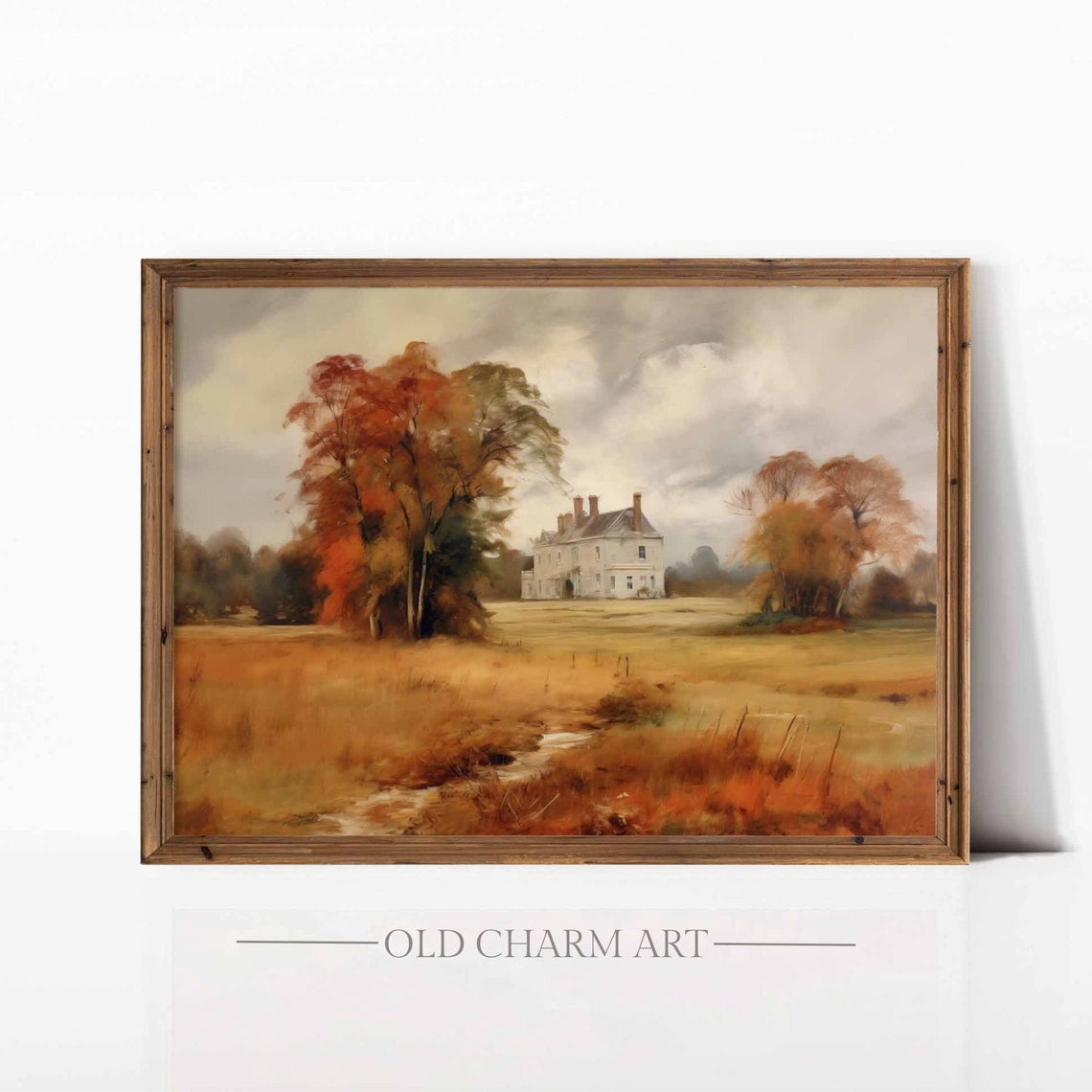 Vintage Autumn Landscape Rustic Fall Poster, Seasonal Living Room And ...