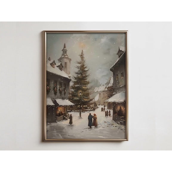 Vintage Autumn Landscape, Warm Tone Fall Wall Art Home Decor #4090, 8x12 UNFRAMED