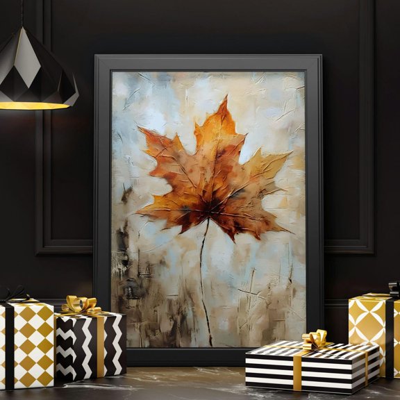 Vintage Autumn Leaf Wall Art, Fall Wall Decor, Leaf Art Still Life, Rustic Autumn Poster Leaf Botanical Wall Art, Nature Poster, Unframed Poster Size 16x24