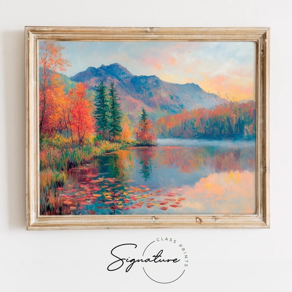 Vintage Autumn Mountain Landscape, Moody Fall Road Through Forest, Rustic Scenic Fall Poster, Earthy Autumn Decor, Fall Art Poster 1284 Home Decor, 16x24 UNFRAMED