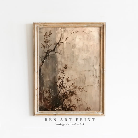 Vintage Autumn Tree Rustic Farmhouse Wall Art Poster, Unframed Size 8x12
