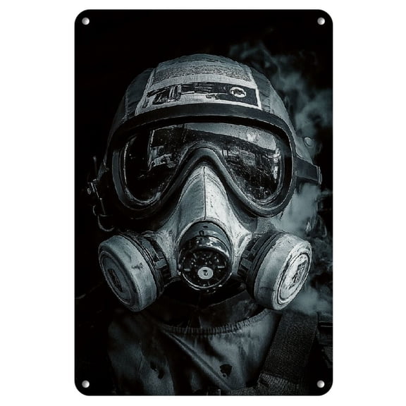 Vintage Aviation Pilot Helmet Metal Tin Sign Wall Art, Iron Material, Pre-Drilled, Weather-Resistant, for Home, Office, Cafe, Pub Decor - 8x12 Inch