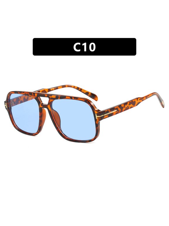 Vintage Aviator Sunglasses for Men Women, Retro Square Pilot Sunglasses with UV400 Protection, Premium PC Frame Reinforced Metal Hinge, 16 Color Options, Fashion Outdoor Shades for Travel Driving