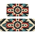 thumbnail image 1 of Vintage Aztec Flower Kitchen Mats for Floor, Ethnic Geometric Kitchen Rug Runner Non-Slip Kitchen Mats and Rugs 2PCS Absorbent Standing Mats for Office Desk Sink, 1 of 6