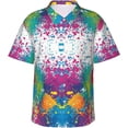 thumbnail image 1 of Vintage Aztec Pattern Mens Hawaiian Shirt Short Sleeve Casual Button Up Tropical Summer Beach Shirt, 1 of 9