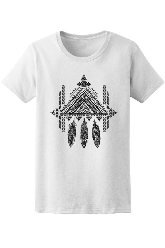 Vintage Aztec Tribal Patterns T-Shirt Women -Image by Shutterstock, Female Medium