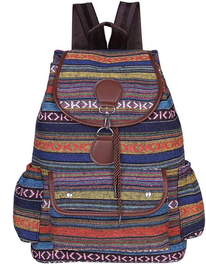 6309 Casual Backpack ,Vintage Unique Style Fashion Backpacks Purse, Boho Hippie Canvas Women Backpack Purse- Boho Style Ethnic  main image 4