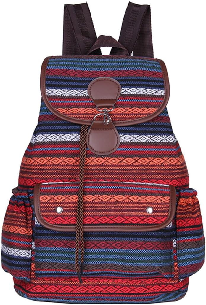 9000 Casual Backpack ,Vintage Unique Style Fashion Backpacks Purse, Boho random trimming ethnic style handmade bee backpack multi - Temu main image 2