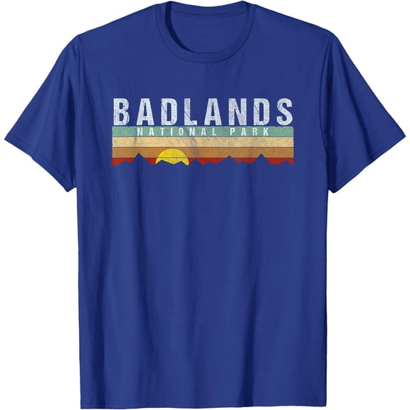 Vintage Badlands National Park Retro Unisex T-Shirt for Men Women Kids Toddler,Royal Blue Color,Size 2T