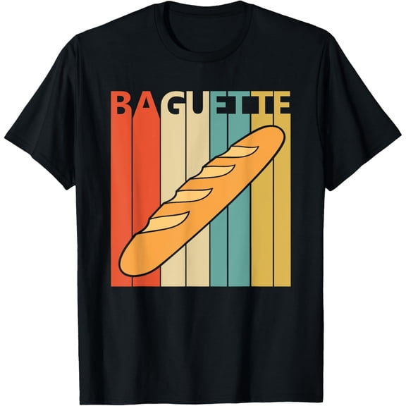 Vintage Baguette T-Shirt men and women can wear, black, white, gifts