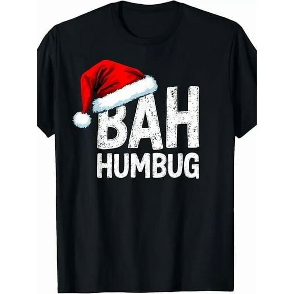 Vintage Bah Humbug Christmas Santa Funny Xmas Party Tee T-Shirt