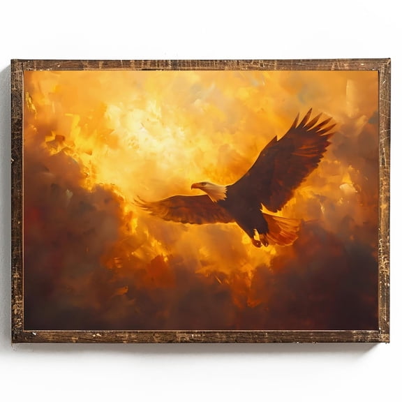 Vintage Bald Eagle Eagle Wall Art Fourth Of July Decor For 4Th Of July Wall Art Usa Wall Decor For Man Cave Wall Art For Office, 8x12 UNFRAMED