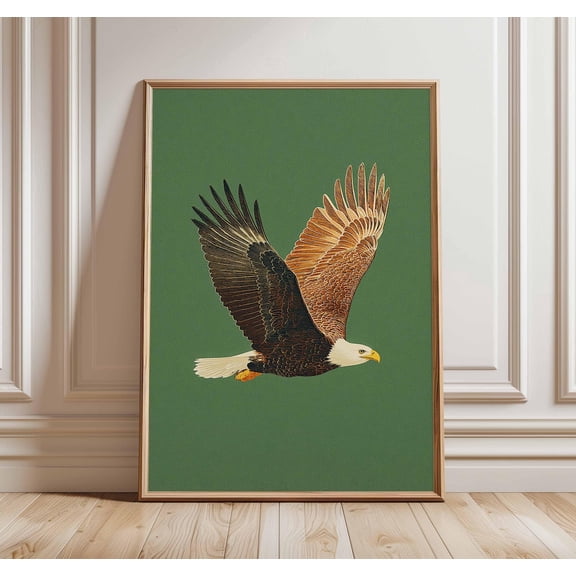 Vintage Bald Eagle Poster Unframed Paper Print