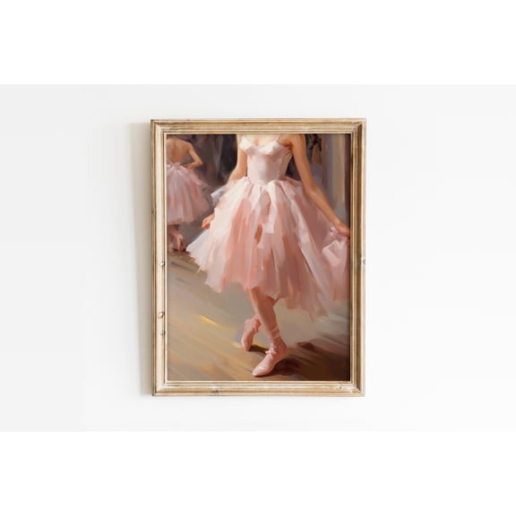 Vintage Ballerina Dress Wall Artpreppy Pastel Pink Room Decor Girly Ballet Poster Vintage Coquette , Poster Only