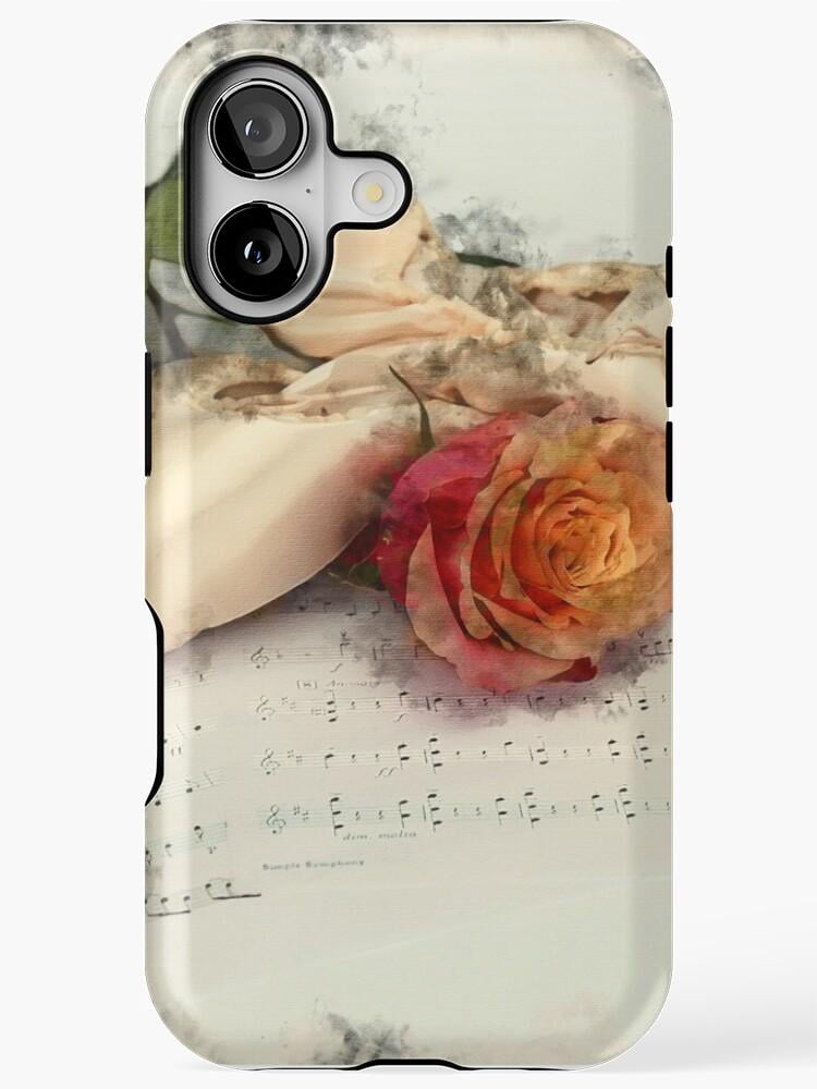 Notes For Roses Vintage Ballet Pointe Shoes, Rose and Sheet Music Cell Phone Case, Dual ...