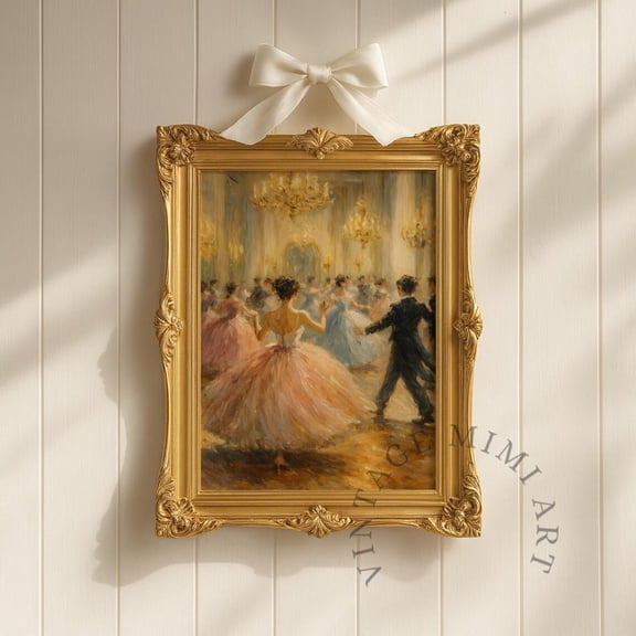 Vintage Ballroom Dance Romantic Victorian Couple Poster
