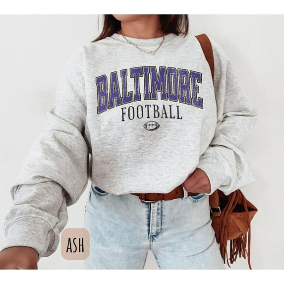 Vintage Baltimore Football Sweatshirt, Football Sunday Crewneck Shirt, Unisex Shirt,Ash Grey Color,Size XL