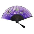 thumbnail image 1 of Vintage Bamboo Folding Fan - Handheld Floral Silk Fan with Tassel for Women, for Weddings, , Dancing & Summer Cooling, 1 of 5