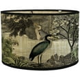 thumbnail image 1 of Vintage Bamboo Lampshade Retro Printed Drum Chandelier Lampshade Lamp Cover Light Cover Replaceable for Pendant Floor Light Ceiling, 1 of 7