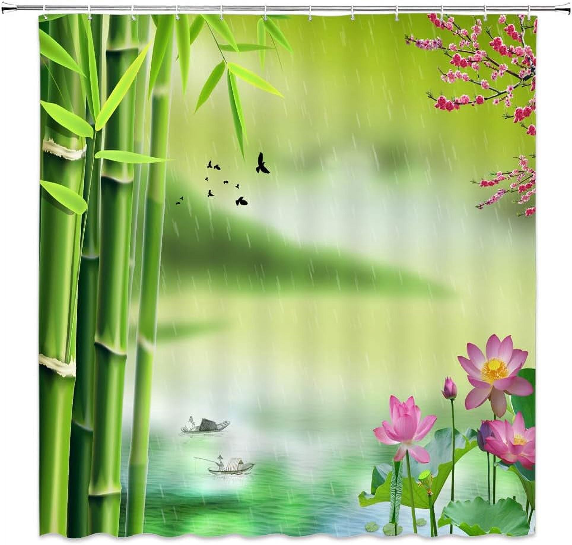 Zen Green Bamboo Shower Curtain Black Stone Pink Lotus Orchid Flowers Swan Nature Scenery Cloth Home Bathroom Curtains Decor Set 6177f978 64bd 4996 A447 1095d6f8d5dd.2ca270ff53bc3bf710c9e7ba0be40dcf