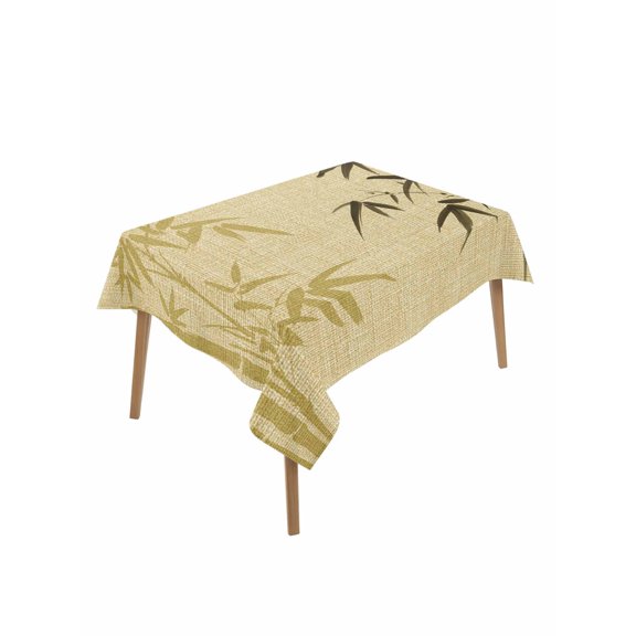 Vintage Bamboos Table Cloth, Waterproof Tablecloth for Rectangle Tables, Ink Painting Retro Art Rustic Reusable Washable Fabric Table Cover for Restaurant Kitchen Dining Tables 52"x70"