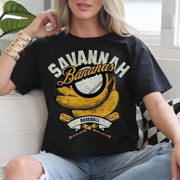 Vintage Banana Baseball Graphic Shirt Retro Sports Design, Unisex Cotton T-Shirt, Size S-5XL