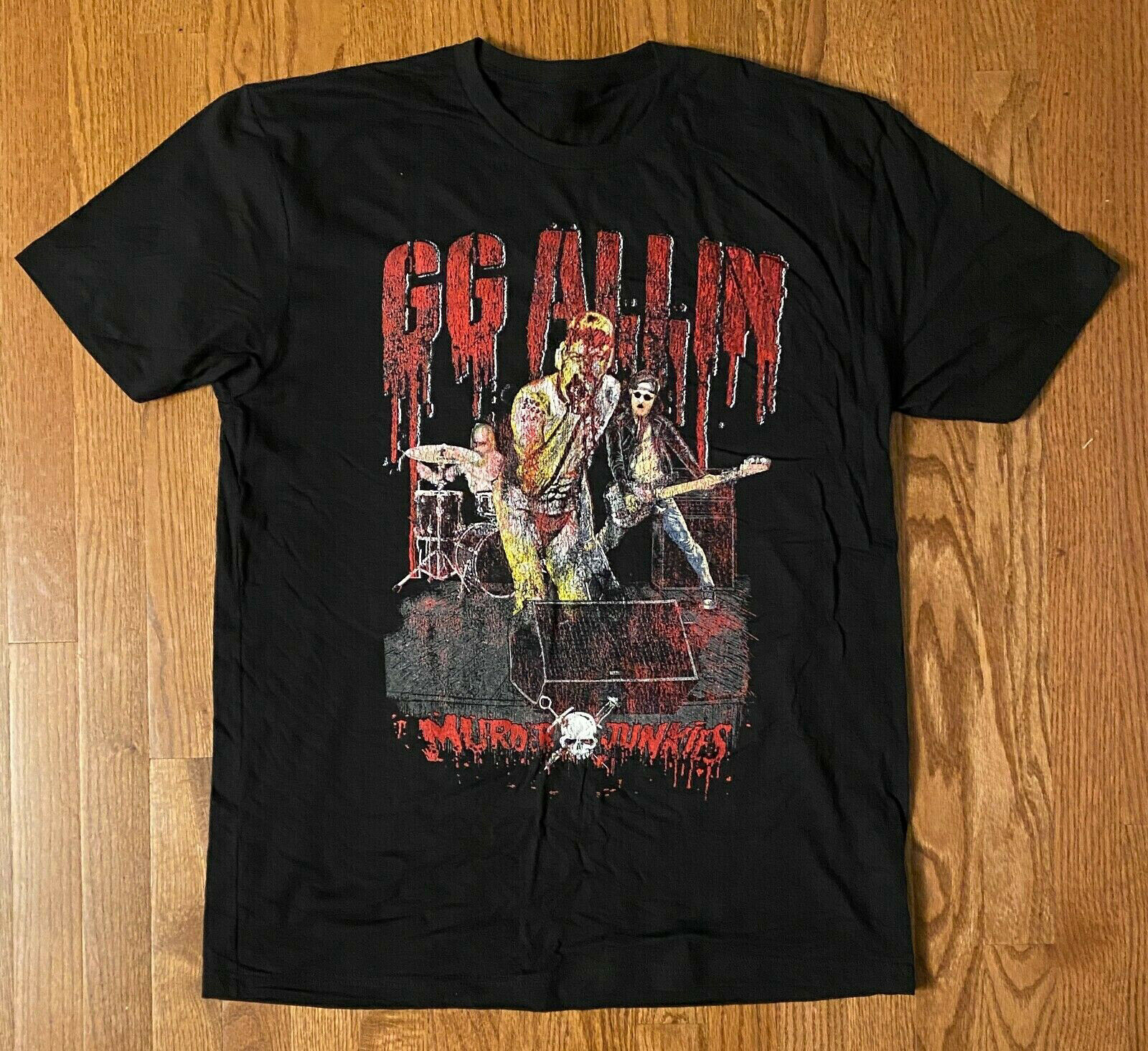 Vintage Band With GG Allin T-Shirt Short Sleeve Black Unisex S-234XL CC1079  - Walmart.com, image size:1600x1465