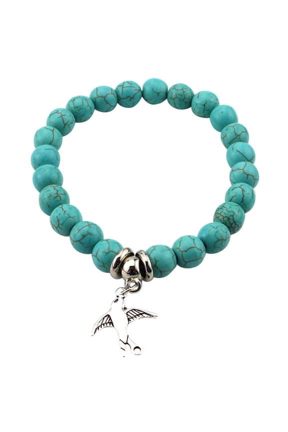 Vintage Bangles Bracelets Turquoise Beads For Men Women