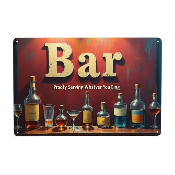 Vintage Bar Metal Tin Sign Bar Decor Pub Wall Art Metal Sign For Home Bar Man Cave Decor Retro Metal Tin Sign 8x12 Inch