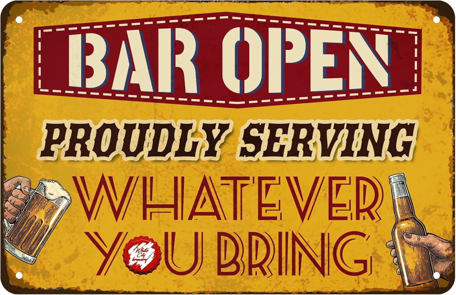 Vintage Bar Sign Decor Funny Bar Open Metal Signs for Home Bar Man Cave ...