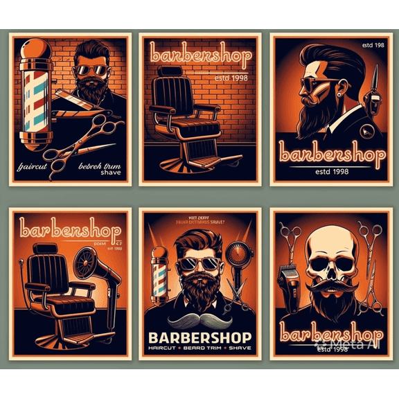 Vintage Barbershop Poster Decor, Barber Shop Haircut Posters, Barbershop Wall Art Prints, Haircut Shave Prints, Barber Shop Decoration for Men Hair Salon Wall Decor (11"x14" UNFRAMED)