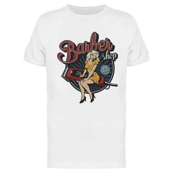 Vintage Barbershop T-Shirt Men -Image by Shutterstock, Male Small
